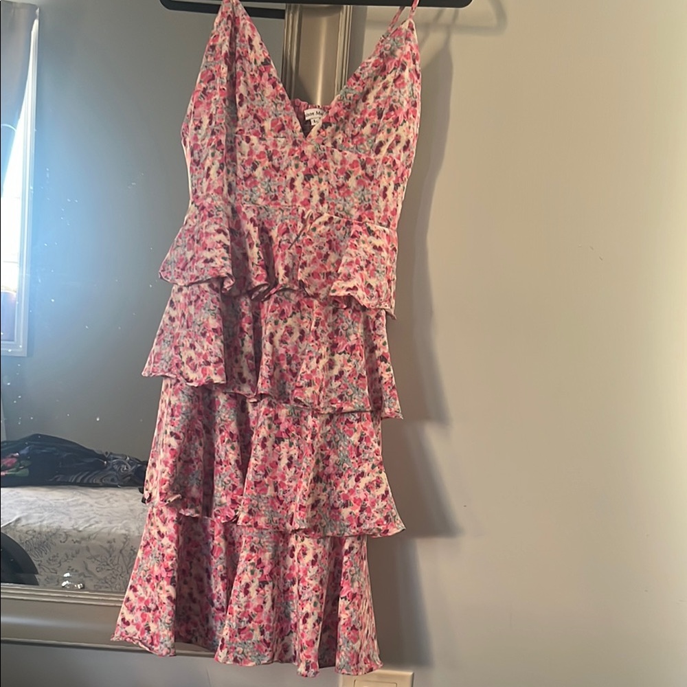Maison Maar 
Floral Pink Tiered Dress